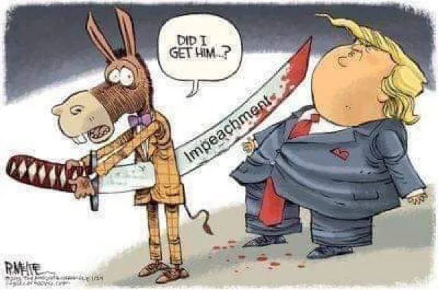Trump Donkey Stab Self But Misses Trump Impeach.jpeg