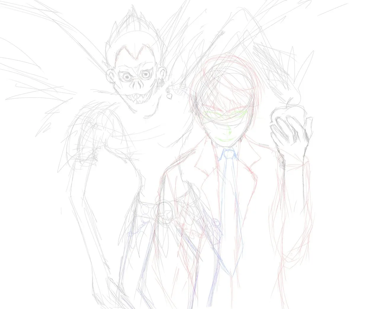 Ryuk and Kira sketch