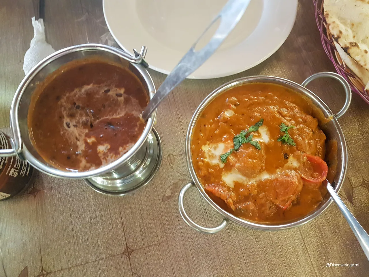 Dhal Makhani is the dish on the left