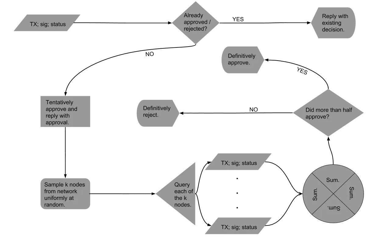 Slush Consensus Algorithm From The Node's Perspective