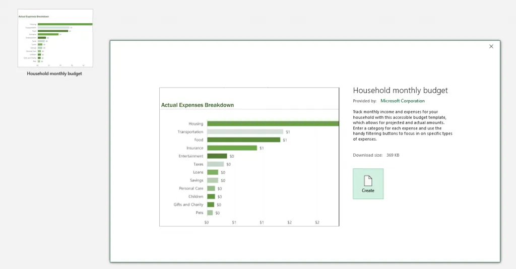 Household Budget in Excel