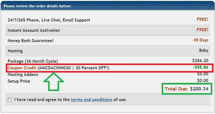 shared host coupon