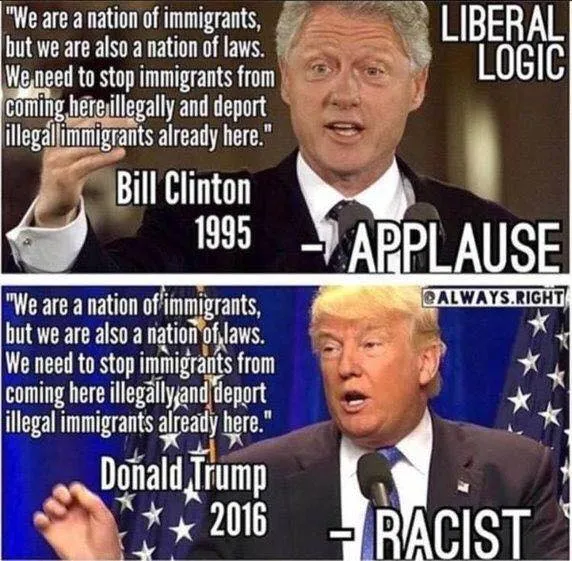 wall quotes from bill and trump same but TRUMP RACIST huh.jpg