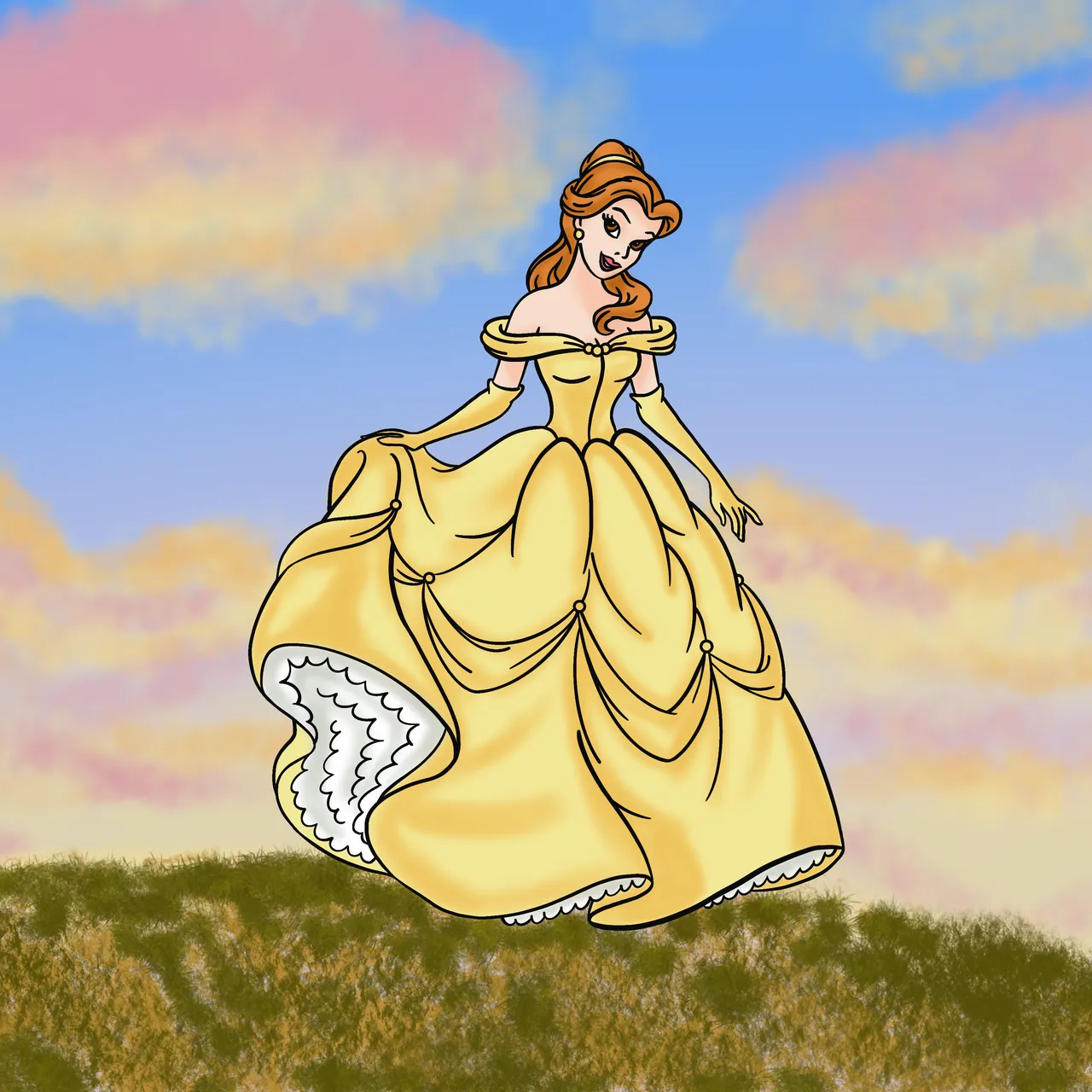 one line silhouette Princess Belle Embroidery files - Machine Embroidery  designs and SVG files