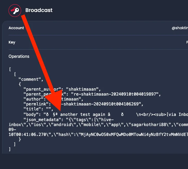 Encoding failes when sending data to HiveKeychain