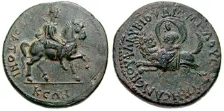 Bronze coin, Stratonikeia, Caria, 1st-2nd century AD — Classical Numismatic Group, Inc. http://www.cngcoins.com, CC BY-SA 3.0, via Wikimedia Commons