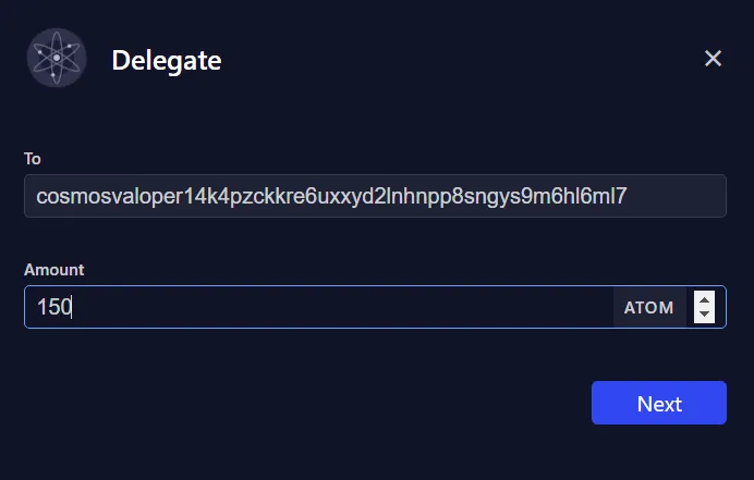 cosmos atom delegate