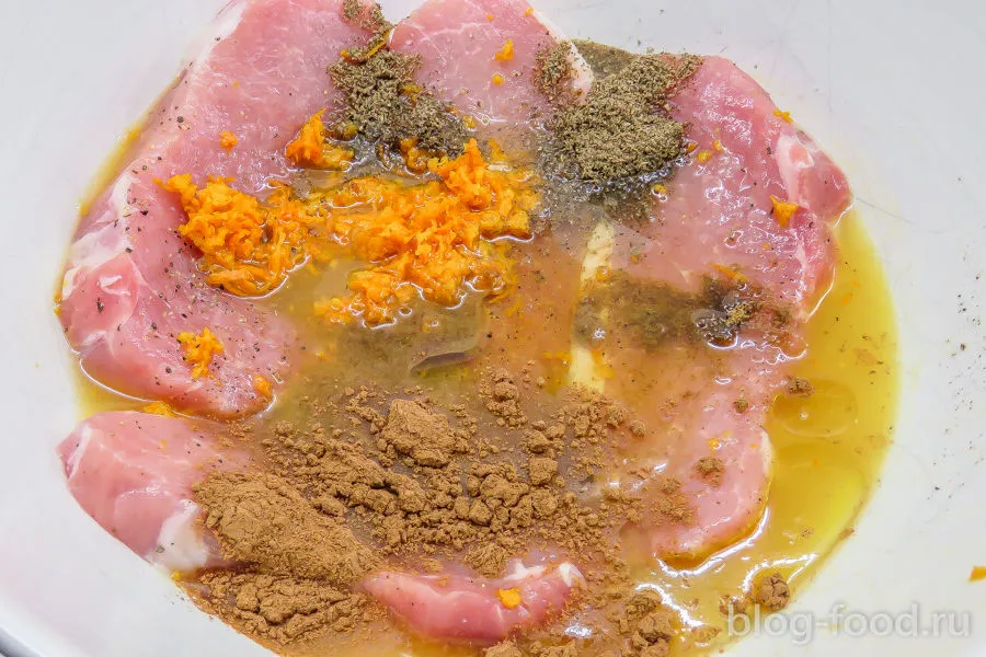 Pork marinated in orange