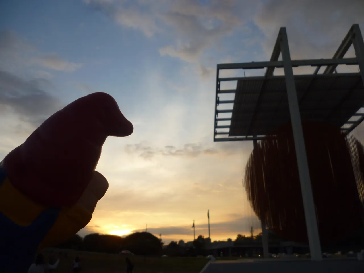 My travelling gnome at sunset - Photo taken by me in 2018