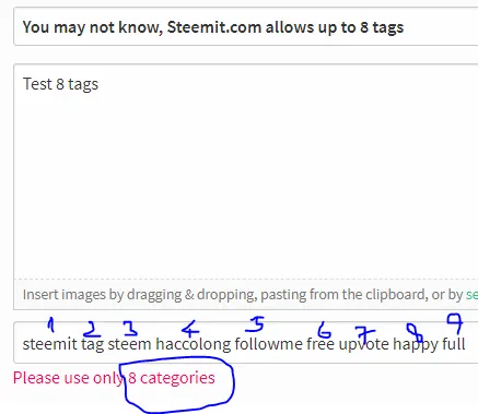 Screen capture of the drafting interface on steemit.com/submit.html
