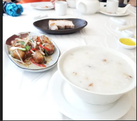 Turnip Cake + Congee (Rice Porridge)