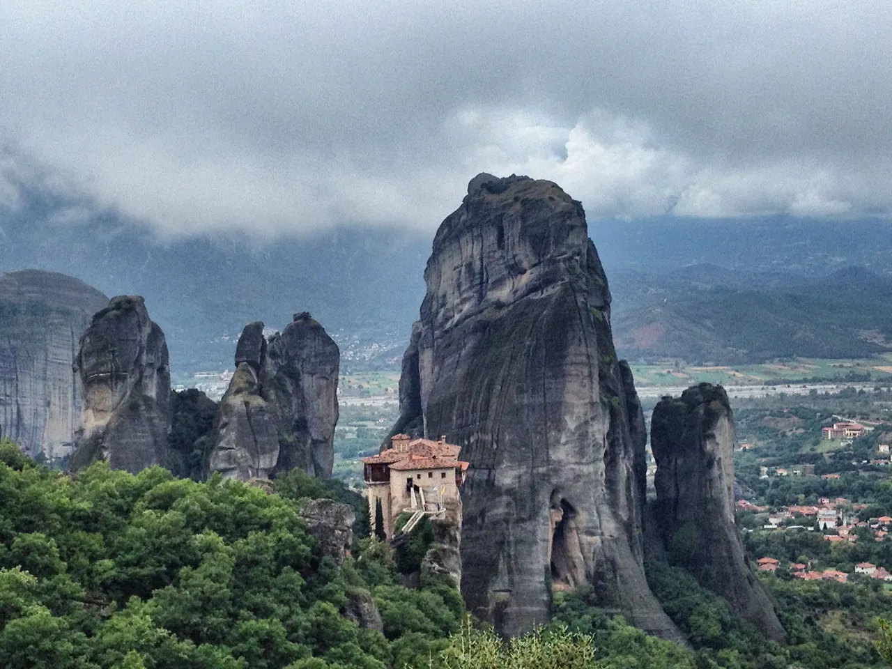 Houses under rocks, on rocks