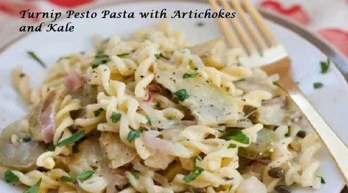 Turnip Pesto Pasta with Artichokes and Kale.jpg