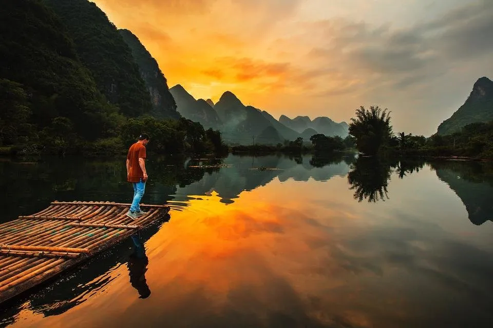 Bamboo Raft Sunset.jpg