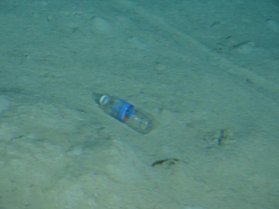 Plastic water bottle 1300ft underwater