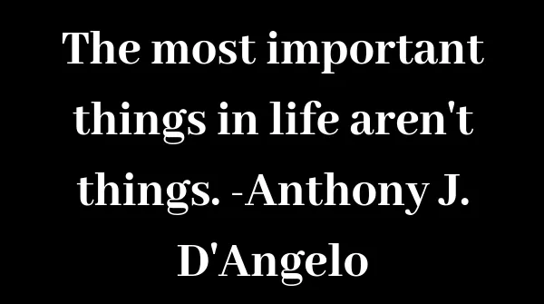 The most important things in life aren't things. Anthony J. D'Angelo(1).png