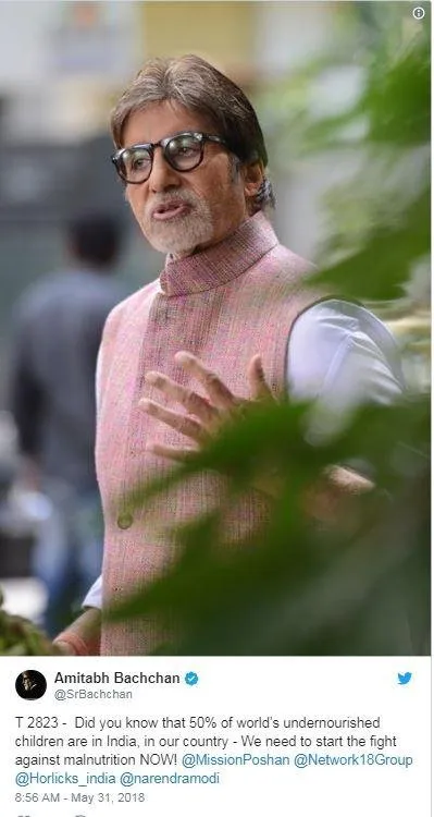 ভারত থেকে অপুষ্টি দূর করতে হরলিক্স ও নেটওয়ার্ক১৮-এর সঙ্গে হাত মেলালেন অমিতাভ বচ্চন2.jpg
