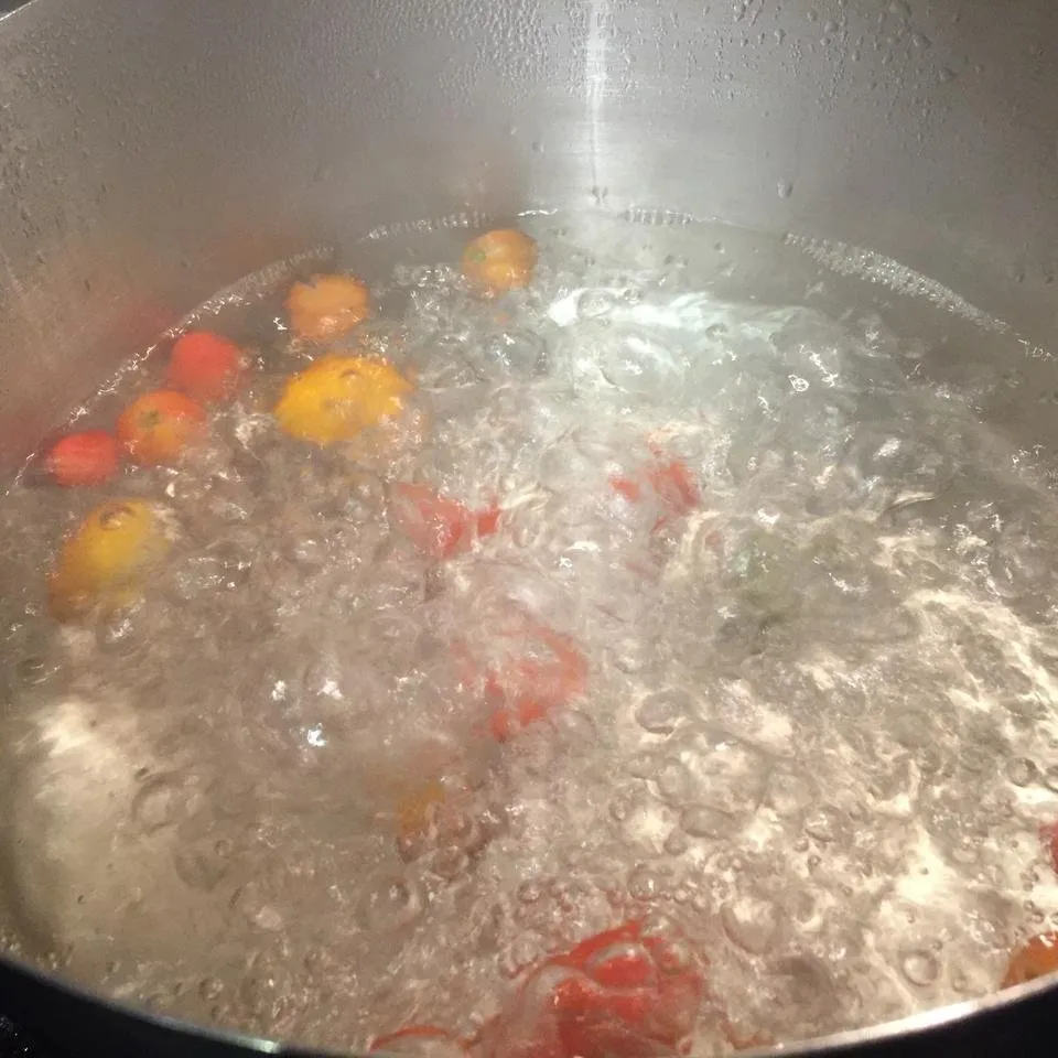 Tomato in Boiling Water for Waffles.JPG