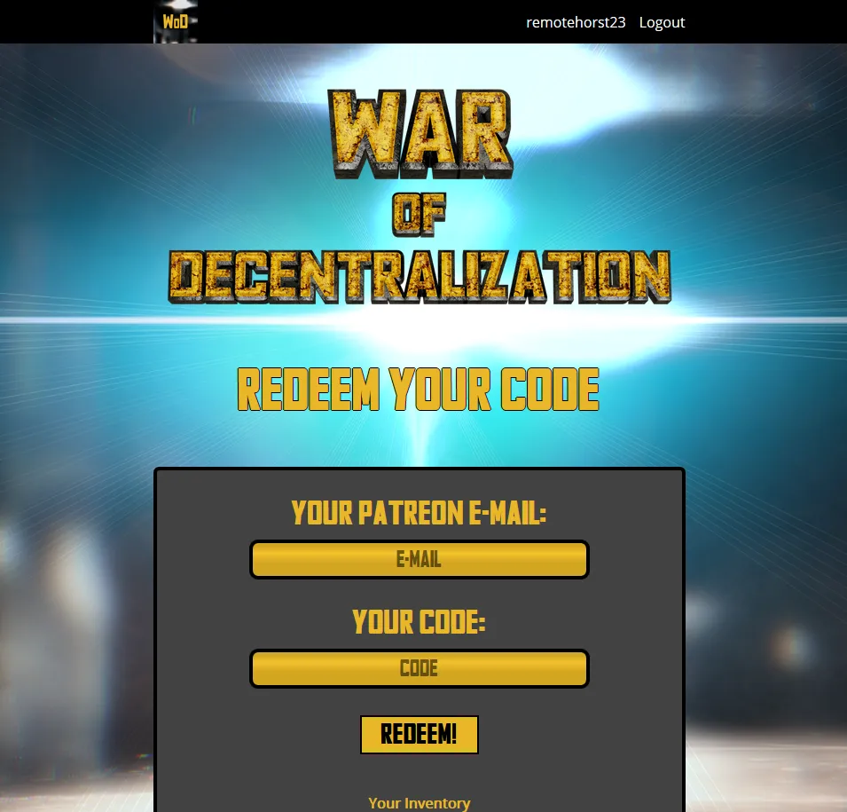WoD redeem page.png