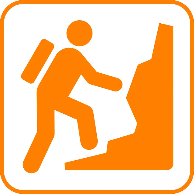 Illustration of someone climbing a mountain