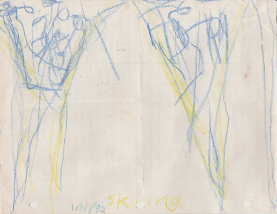 1992-01-31 Friday JA Crayon Art Skiing.png