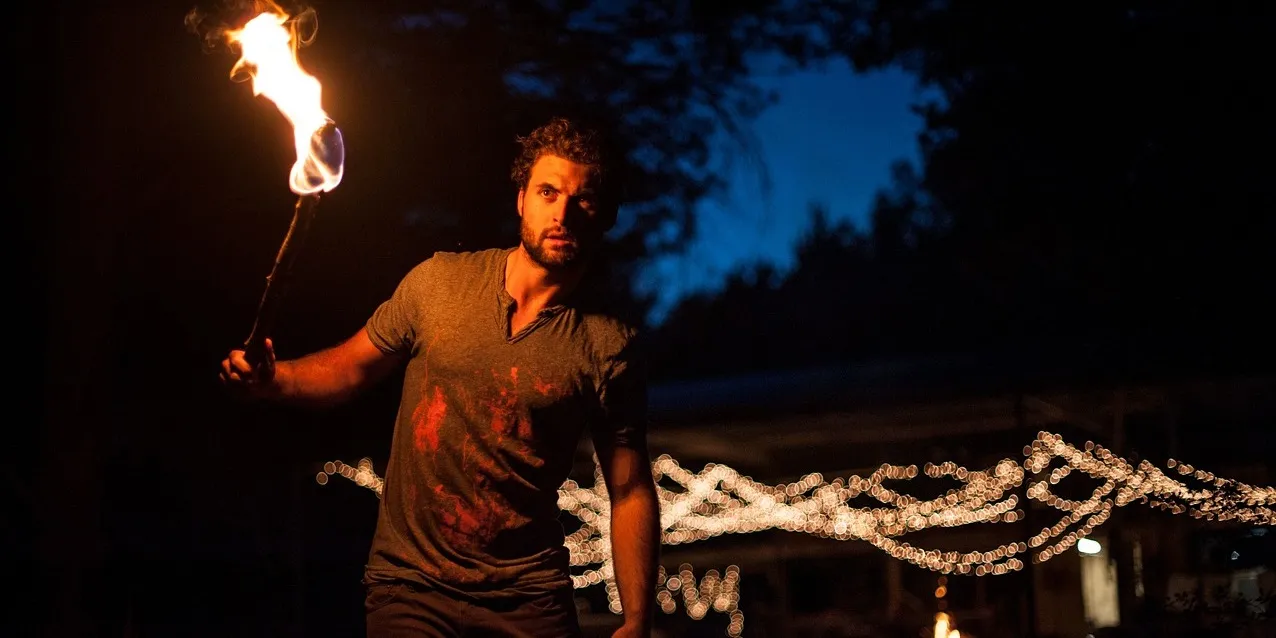 Man with torch