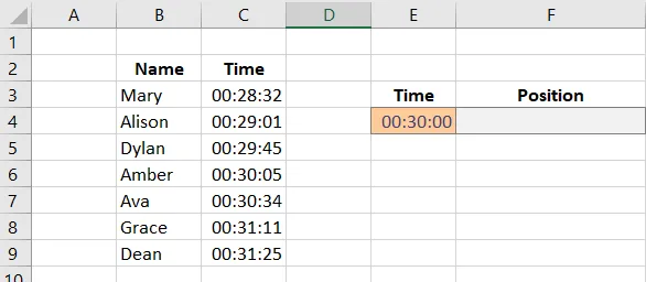 xmatch in excel