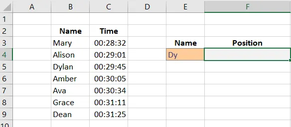 xmatch in excel