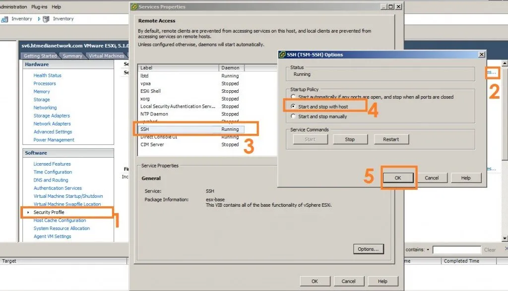 Enable SSH in VMWare ESXi