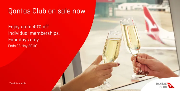 40% off Qantas Club Membership 1,2,4 year memberships