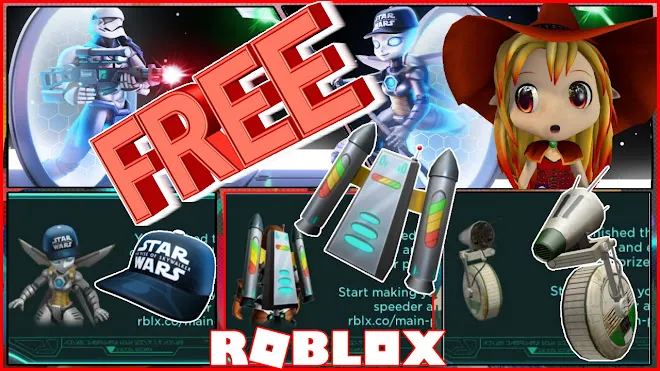 Roblox Galactic Speedway Creator Challenge! How to get The Rise Of Skywalker Cap D-O and Hyperspace Jetpack Roblox Items!