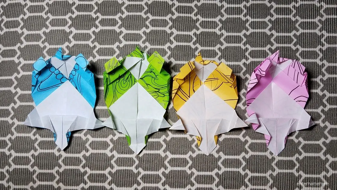 steemit-enternamehere-origami-paper-doodles-pink-yellow-green-blue-four-turtle-underside.jpg