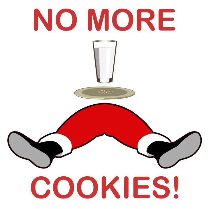 Santa Clause overeating cookies no more cookies christmas design small.png