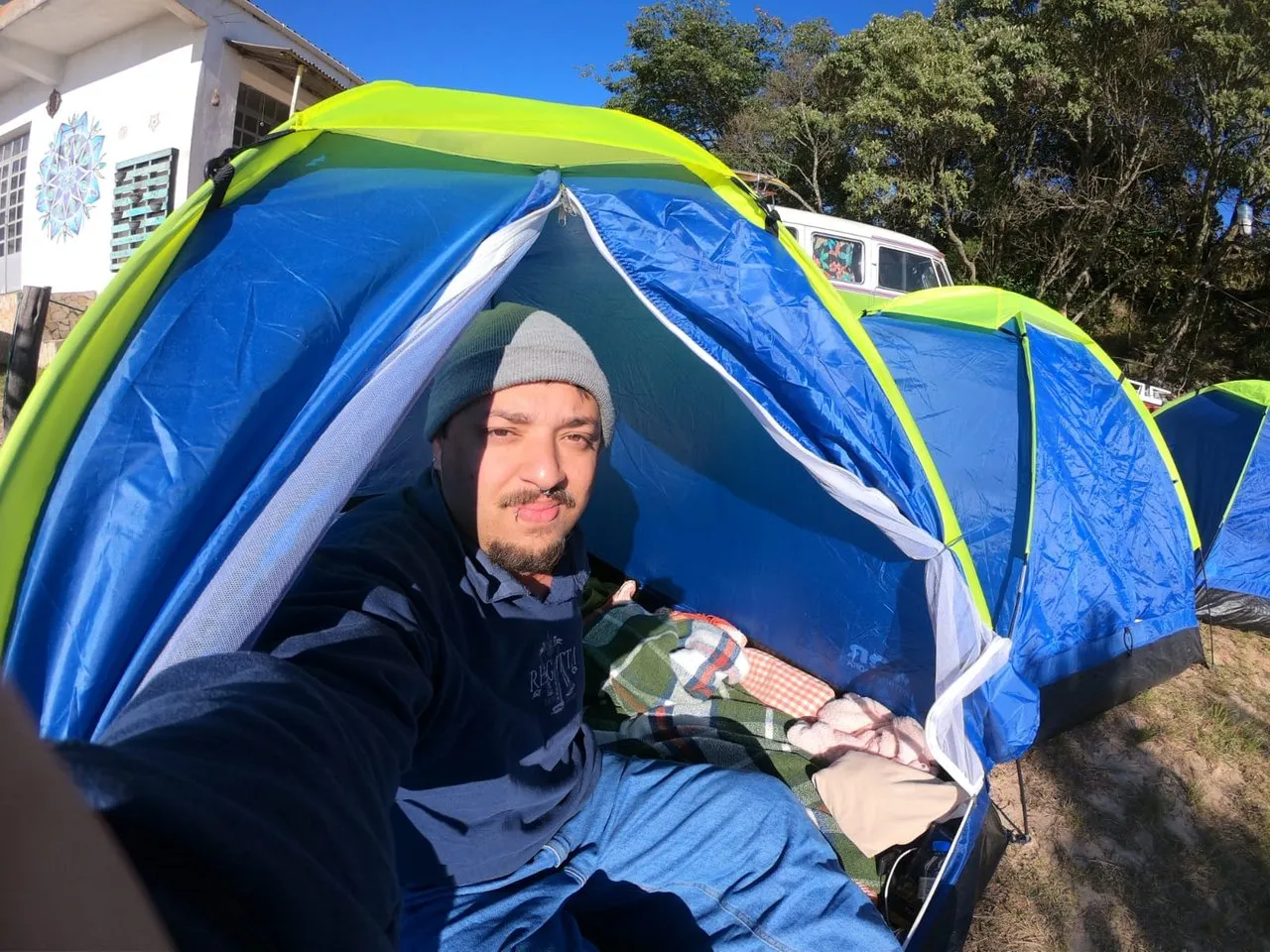 Camping in São Thomé das Letras, Minas Gerais.