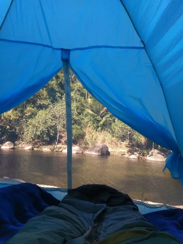 This is the view of the river from inside the tent.