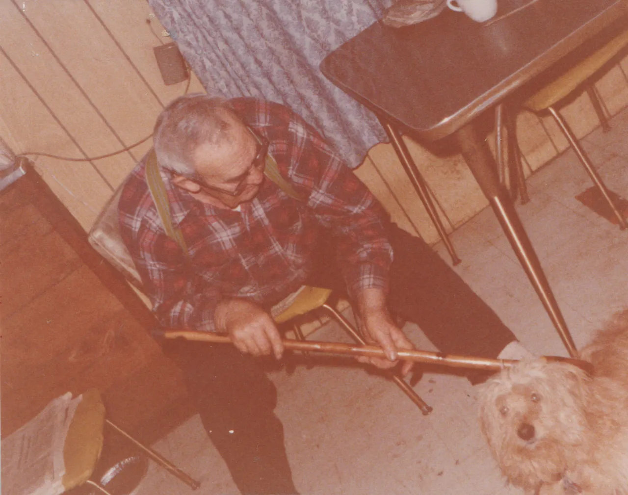 1974 - Walter Hunter (and his dog), the dad or grandpa of Ron who married Marilyn Morehead, she thinks this is from that year, 2pics-1.png