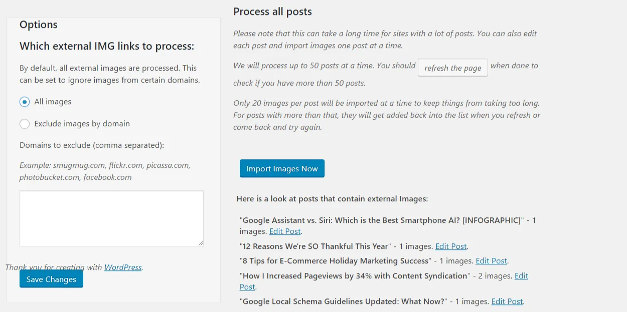 import external images