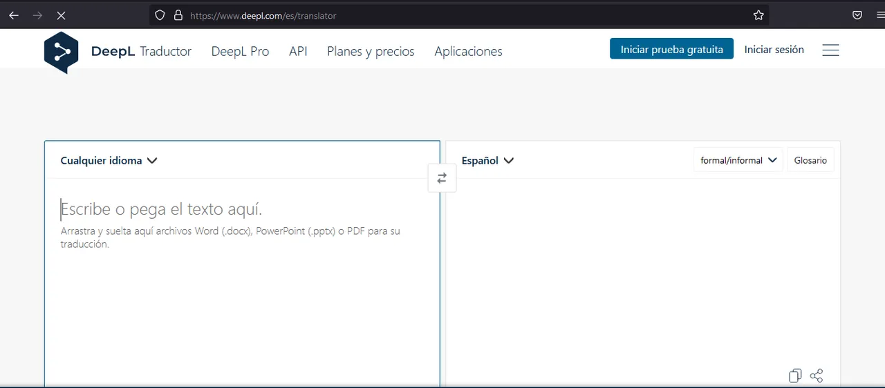 Imagen deepl Web