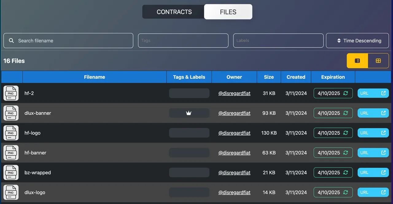 Personal decentralized IPFS cloud file list