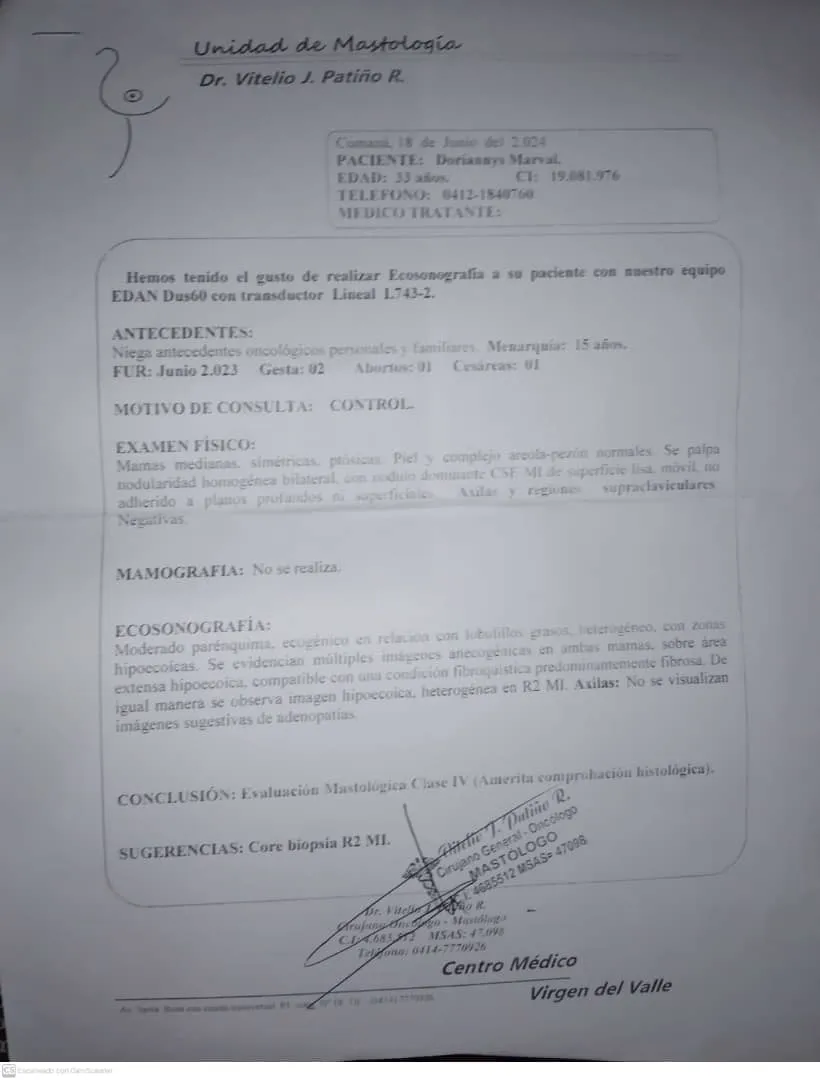 Ayuda, necesito una mano amiga que me apoye para realizarme una biopsia en mi mamá izquierda./Help, I need a helping hand to support me to perform a biopsy on my left mom.