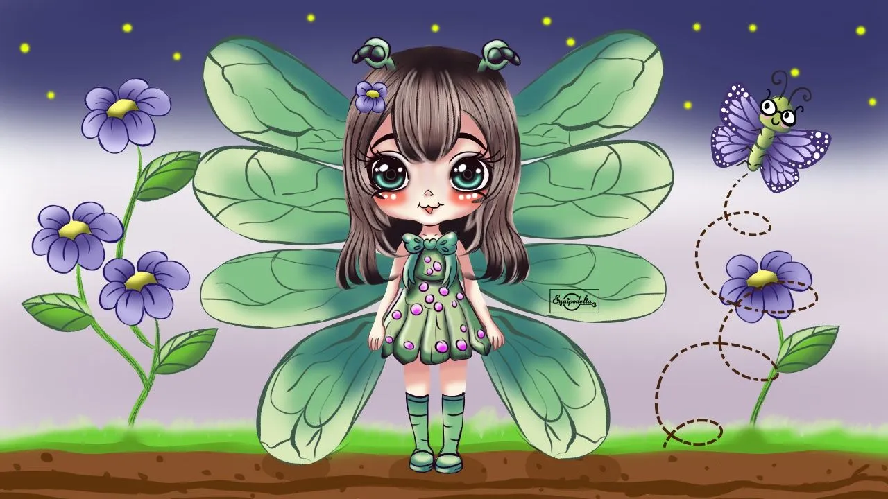 Dragonfly chibi (Digital art)
