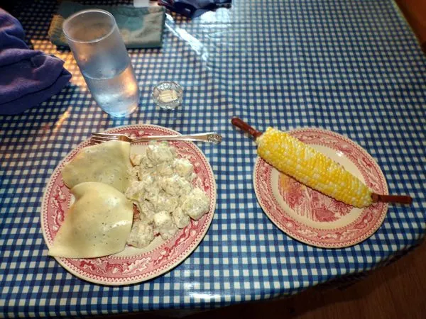 Summer supper - hamburgs, batata salad, corn on cob crop July 2024.jpg