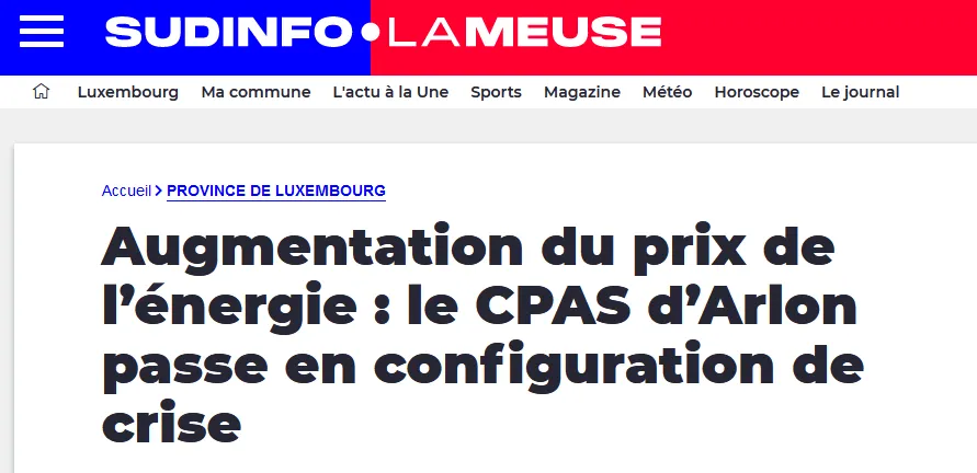 source:https://lameuse-luxembourg.sudinfo.be/903118/article/2022-02-05/augmentation-du-prix-de-lenergie-le-cpas-darlon-passe-en-configuration-de-crise