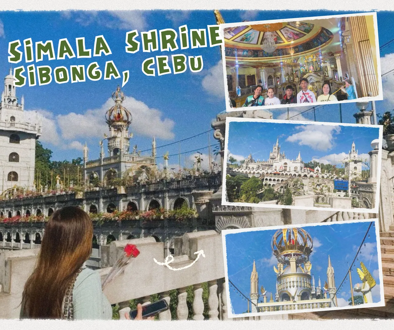 Green and White Travel Vlog Snippets  Scrapbook Style Photo Collage Facebook Post.jpg