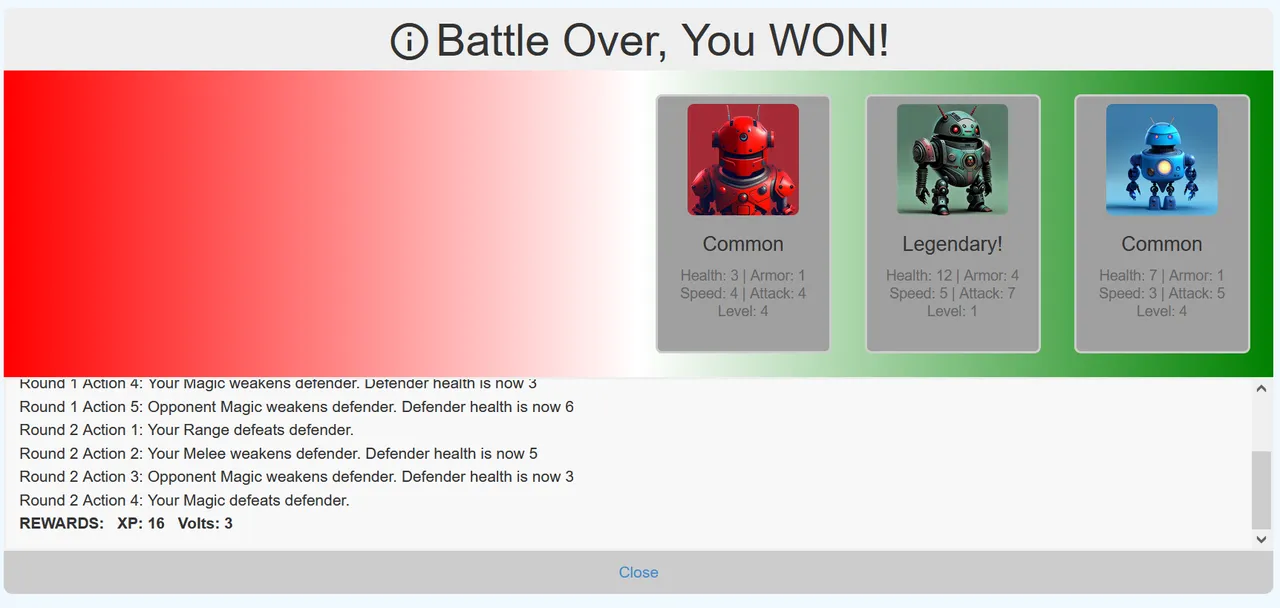 Battle Cards Game Victory!