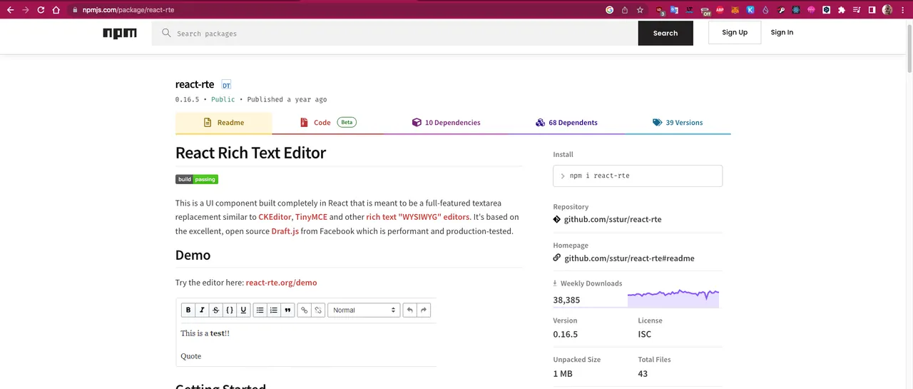 https://www.npmjs.com/package/react-rte