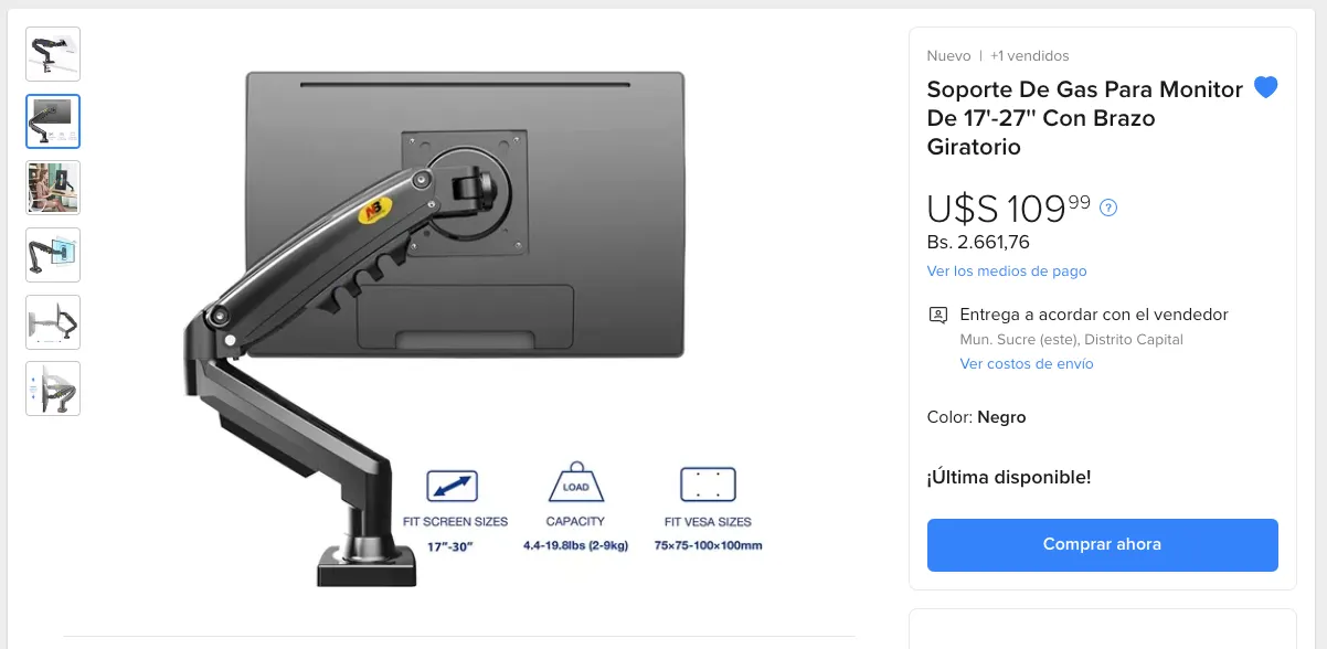 Mercadolibre Venezuela - Soporte Monitor