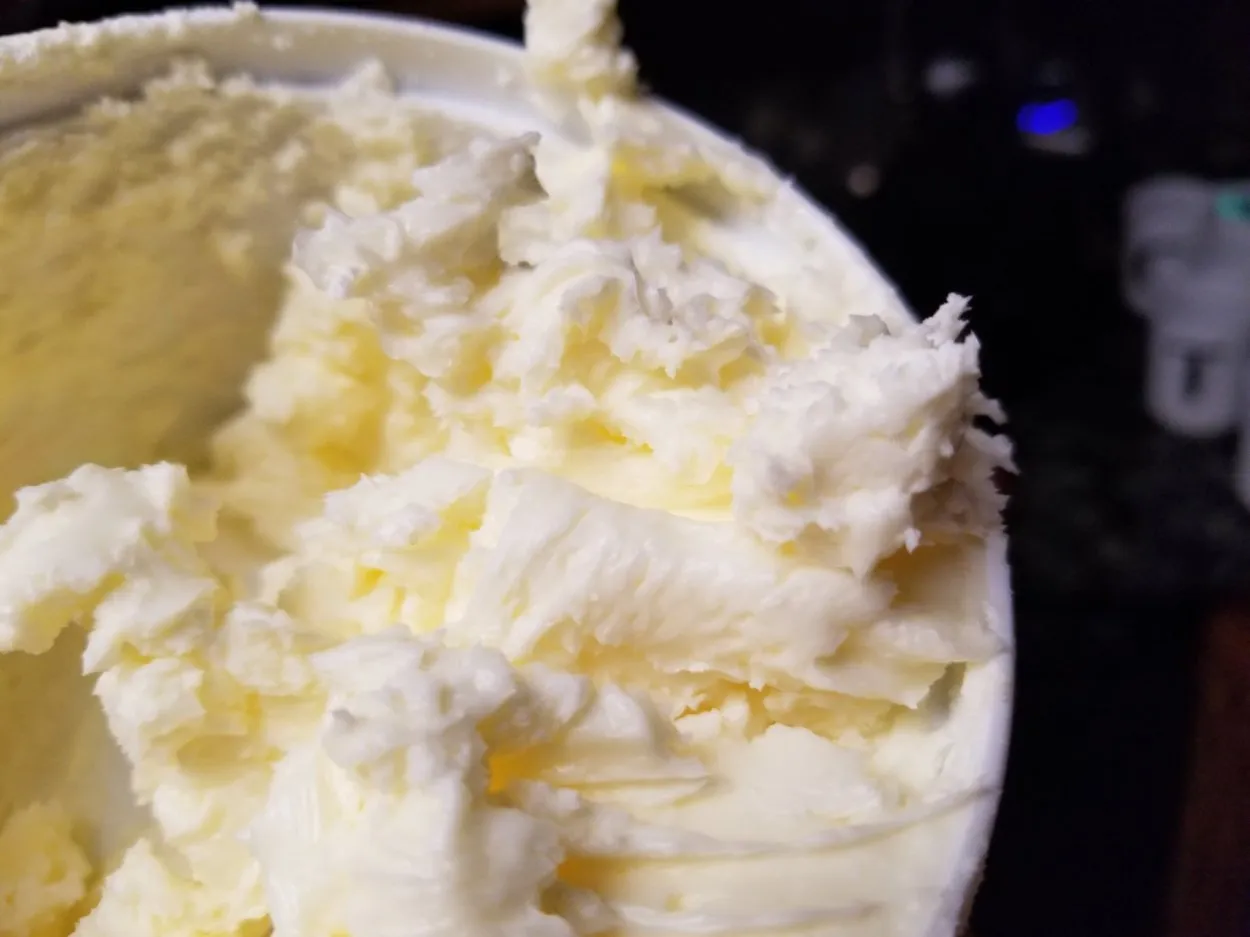 Make sure the whipped butter is room temperature!