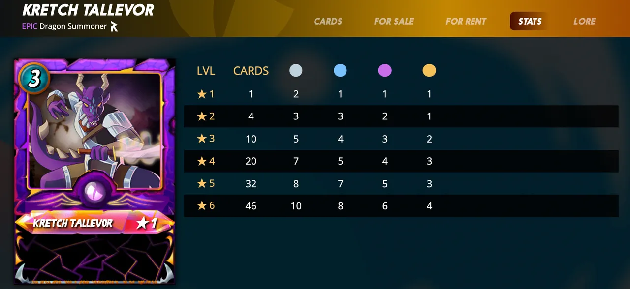 At Level 2 and being an Epic allowed me to upgrade dragon cards