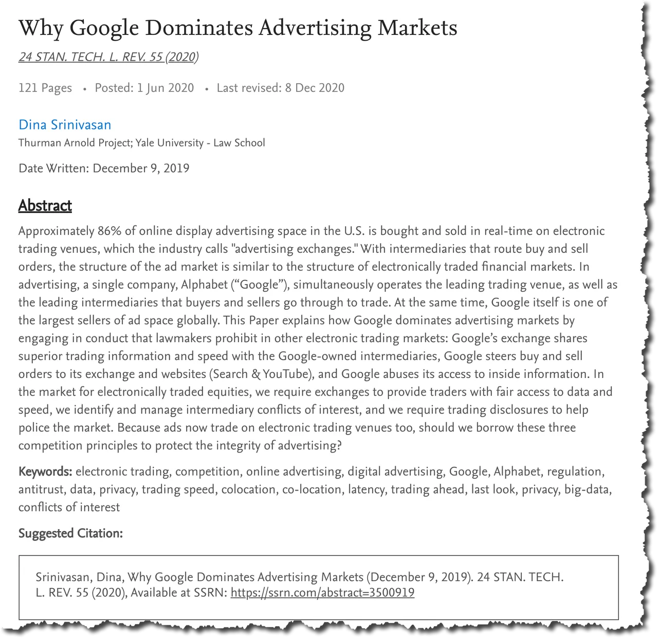 Why google dominates advertising markets